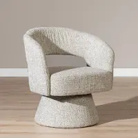 Livin24 Fauteuil Josh draaibaar chenille taupe