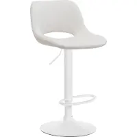 CLP Camden Barkruk - Met rugleuning - Verstelbaar - Velvet - Fluweel - wit/creme