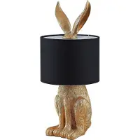 LINDBY Tafellampe , Lorentina, Zwart, Woonkamer, Stof, Designer