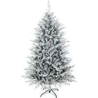 HOMCOM Kerstboom Kunststof, Metaal 109L x 109B x 180H cm Groen+Wit