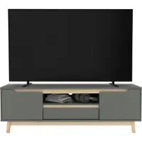 ML-Design TV lowboard met 4 vakken 140x40 cm in groen gemaakt van MDF & grenen tv-meubel