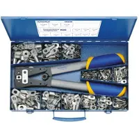 Klauke SK65B Assortiment kabelschoenen Incl. krimptang Dwarsdoorsnede (max.): 50 mm² Ongeïsoleerd Zilver 261 onderdelen
