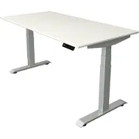 Kerkmann Move4 Elektrisch hoogteverstelbaar Zit-sta-bureau Wit T-voet 1600 (B) x 800 (D) x 1290 (H) mm Hout, Metaal