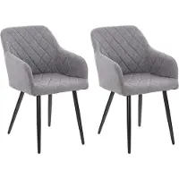 CLP Set van 2 eetkamerstoelen Shila, grijs, materiaal: stof