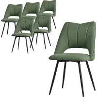 ML-Design Eetkamerstoel set van 6 groen gestoffeerd incl. montagemateriaal Gestoffeerde stoel Keukenstoel ML design