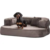 Tierlando Orthopedisch hondenbed SHARLEEN VISCO PLUS, extra zachte teddy stof - Afmetingen: 80x60 cm | Kleur: 02 Grafiet Taupe