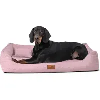 Tierlando Orthopedisch hondenbed WILLIAM Couture | Comfortabel hondenbankje - Afmetingen: 130x100cm | Kleur: 07 Oude roze