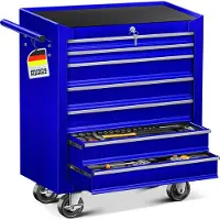 MASKO Werkplaatswagen Gereedschapswagen Gereedschapskist Compartimenten Gereedschapskist - 7 vakken, Blauw