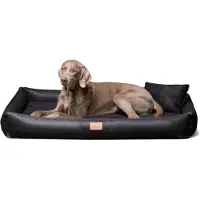 Tierlando Orthopedisch hondenbed CLIFFORD LATEX SOFT, kunstleer, velours - Afmetingen: 85x60 cm | Kleur: 03 Zwart