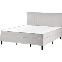 Beliani COUNTESS - Tweepersoonsbed - Lichtgrijs - 180 x 200 cm - Polyester