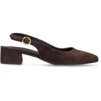 No Stress Bruine suède slingbacks | Maat 40