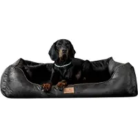 Tierlando Orthopedisch hondenbed ALBERTO ORTHO, velours, vintage stijl - Afmetingen: 120x85 cm | Kleur: 03 Zwart