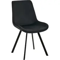 CLP Lewes Eetkamerstoel - Met rugleuning - Met houten poten - Met rugleuning - Velvet - Ffluweel - Fluweel/zwart