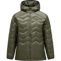 Peak Performance - Donsjassen - M Elevate Liner Hood Pine Needle voor Unisex van Gerecycled Polyester - Maat L - Kaki