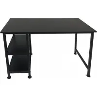 Vdd Bureau computer tafel - met opbergplanken - zwart metaal hout - 110 cm breed