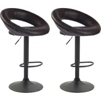 CLP 2x Barkruk Olinda - kunstleer, zwart frame - bruin