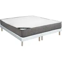 Vente-unique Set 180 x 200 cm gewatteerde bedbodem + matras van schuim met vormgeheugen met 11 zones, dikte 22 cm - DANEVO van YSMÉE