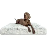 Tierlando Orthopedisch hondenbed PITT Shaggy ORTHO PLUS - Afmetingen: 120x90 cm | Kleur: 20 Witgrijs