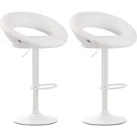 CLP 2x Barkruk Olinda - kunstleer, wit frame - wit