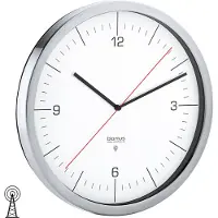 Blomus CRONO M, Wandklok, Radio-gestuurd, Rond, Wit, Kunststof, RVS, CRONO