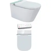 BEITZ & Walz AqvaCeramica douchetoilet, wandmodel, diepspuit, zonder spoelrand, 596 x 370 mm - wit -
