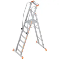 Layher platformladder type 1074, 7 treden, met dwarsbalk