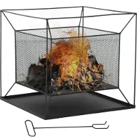Outsunny Fire Pit Metall 45L x 45B x 43H cm Schwarz