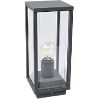 LUCANDE Sokkellamp buiten Annalea, dimbaar, zwart, Aluminium, Modern, Sokkellamp