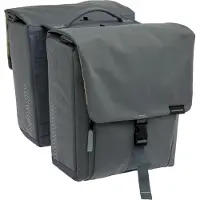 New Looxs Tulum Double Detachable - Dubbele Fietstas - 100% Gerecycled Polyester - Geschikt voor Elektrische Fietsen - Past op elke Bagagedrager - Afneembare Fietstas - 32 Liter - Grey Green