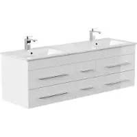 Posseik Badmeubel wastafel "Nero XL", wit, hoogglans