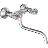 Schutte BRILLANT Keukenkraan - Mengkraan - Draaibare Uitloop - Wandmontage - Chroom