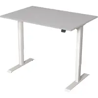 Kerkmann Büromöbelfabrik Move 1 Zit-sta-bureau Rechthoekig Lichtgrijs T-Voet 1.200 (B) x 800 (D) x 1.230 (H) mm Melamine, staal