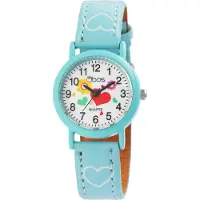 QBOS kinderhorloge Luca meisjeshorloge, analoog, bloem, hart, cadeau, schoolinschrijving