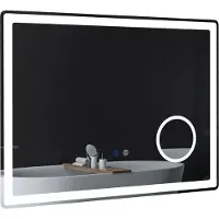 Aosom badkamerspiegel - ijzer - glas - 80L x 3,8B x 60H cm - wit