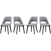 LeafDesign Eetkamerstoel 4x "MONTI 4", zwart, riviera 91, stiksels: recht, riviera 91