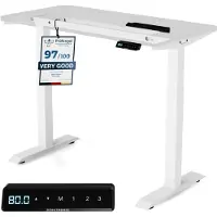 Desktronic HomeOne Zit-sta Bureau Elektrisch In Hoogte Verstelbaar Frame Wit Voor 120x60-180x80cm Bureaublad