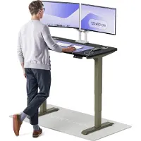 Desktronic HomePro Zit-sta Bureau Elektrisch In Hoogte Verstelbaar, 120x60 cm Groente/Zwart, Stille Dubbele Motor, Hoogte 62-126cm
