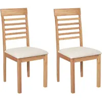 Beliani ORTLEY - Eetkamerstoel-Lichte houtkleur-Rubberhout