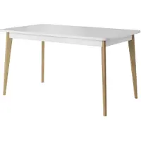 Furniture24 uitschuifbare tafel 140/180 cm, model Primo PST140, eettafel, Riviera eikenhout, wit