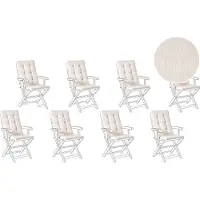 Beliani MAUI PREMIUM - Tuinkussen set 8 stuks - Lichtbeige - Polyester
