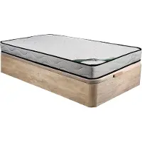 Vente-unique Set 90 x 190 cm bedbodem met opbergruimte, licht naturel + matras van schuim en tijk van bamboe van 15 cm dik - KANANI van NATUREA