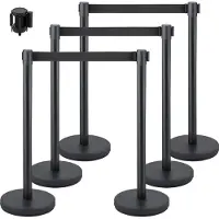 Vevor Barrières voor Menigtecontrole 90 cm Wachtrijlijn Touw 6-Delige Set Touw Barrière Stanchion Wachtrij Demenigte Verdelen Het Beheersen Mensenmassa's Worden Toegepast in Theaters Openbare Plaatsen