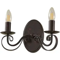 LUCANDE Wandlampe , Caleb, dimbare, Roestbruin, Gang / Hal, Metaal, Landhuis / Rustiek