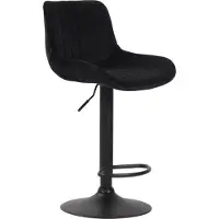 CLP barkruk Lentini, fluweel, draaibaar met hoogteverstelling | Kleur: zwart, frame: zwart