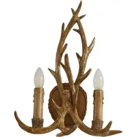 LINDBY Wandlampe , Fibi, dimbare, Roestbruin, Woonkamer, Kunststof, Landhuis / Rustiek