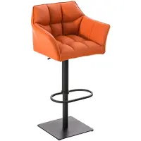 CLP Damaso Barkruk - Kunstleer oranje zwart