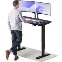 Desktronic HomePro Zit-sta Bureau Elektrisch In Hoogte Verstelbaar, 120x60cm Zwart/Zwart, Stille Dubbele Motor, Hoogte 62-126cm