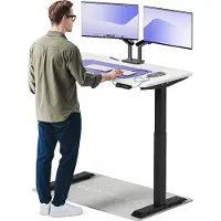 Desktronic HomeOne Zit-sta Bureau Elektrisch In Hoogte Verstelbaar, 120x60cm, Zwart/Wit, Stille Dubbele Motor, Hoogte 72-119cm