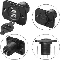 Pricenet Dubbele Usb-inbouwdoos Met Frame 12/24 Volt 29 Mm