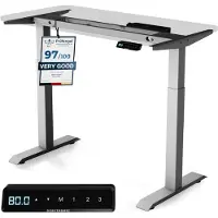 Desktronic HomeOne Zit-sta Bureau Elektrisch In Hoogte Verstelbaar Frame Grijs 120x60-160x80cm Bureaublad